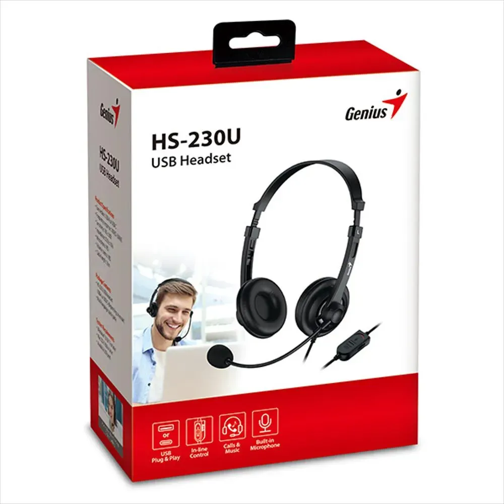 DIADEMA GENIUS HS-230U NEGRA USB-C, vista 5